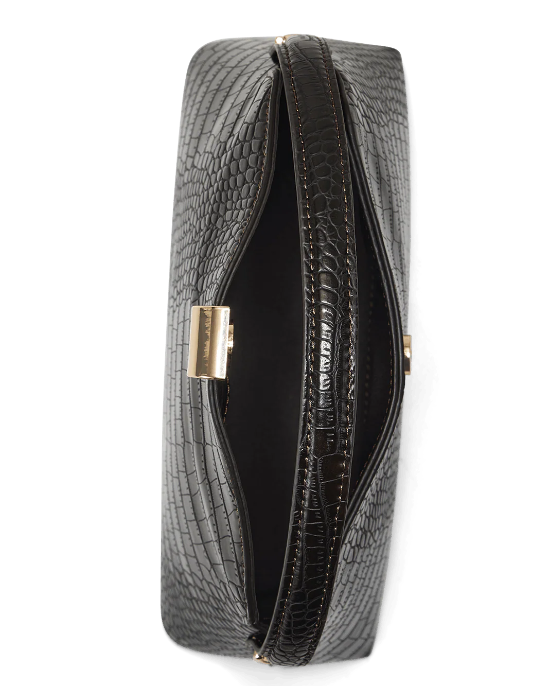 ANNALISE HANDLE BAG - DARK CACAO CROC - Image 3