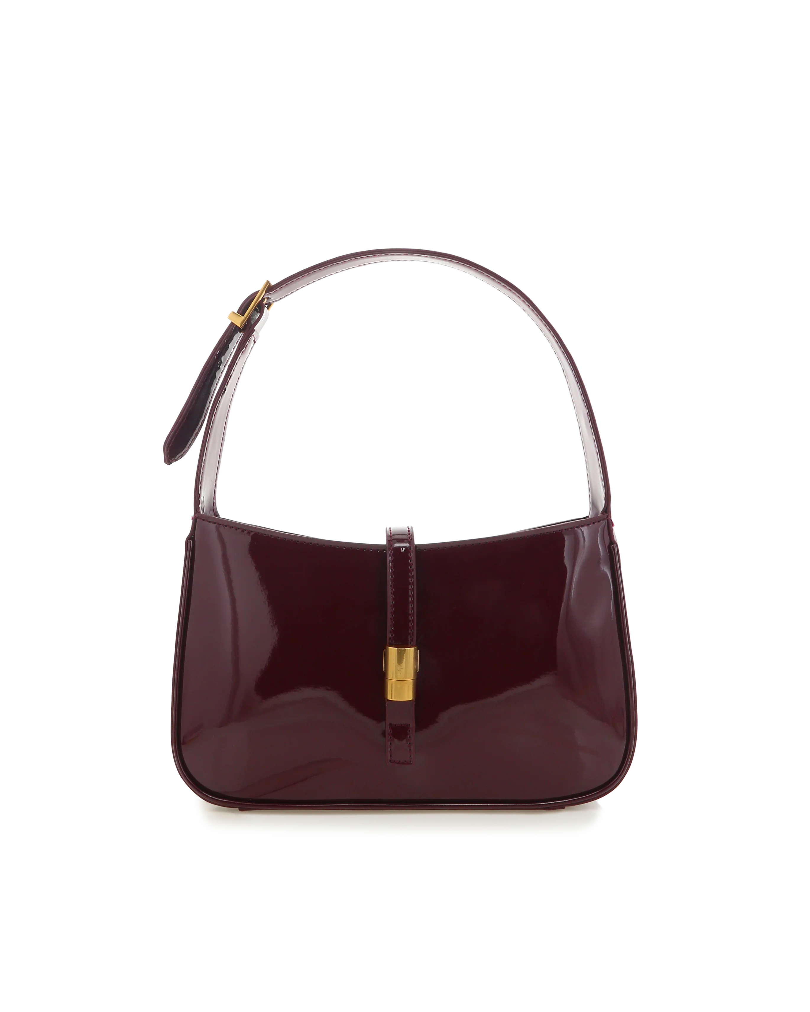 CLARA SHOULDER BAG - WINE PATENT