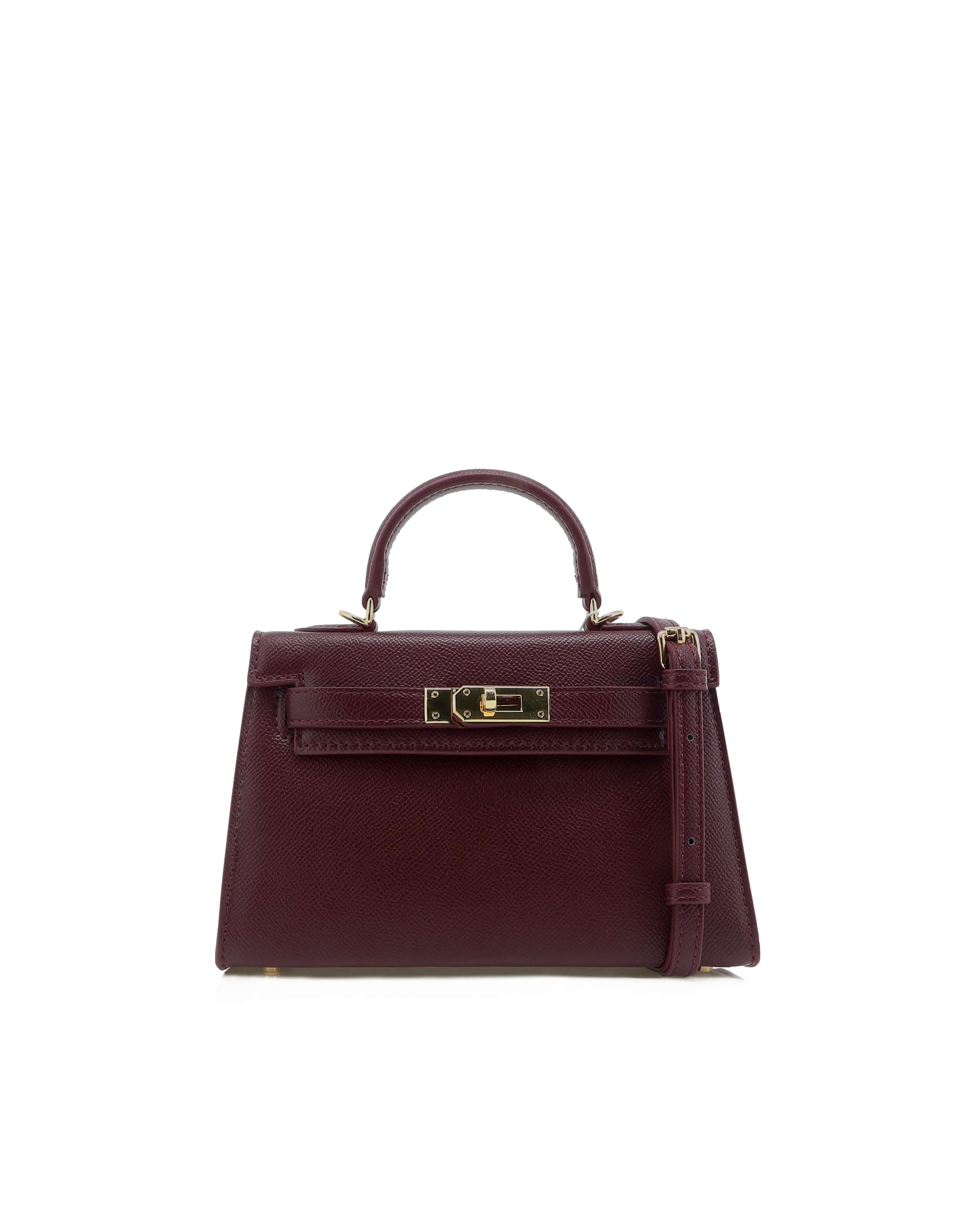 HARIETTE HANDLE BAG - BORDEAUX SAFFIANO - Image 3