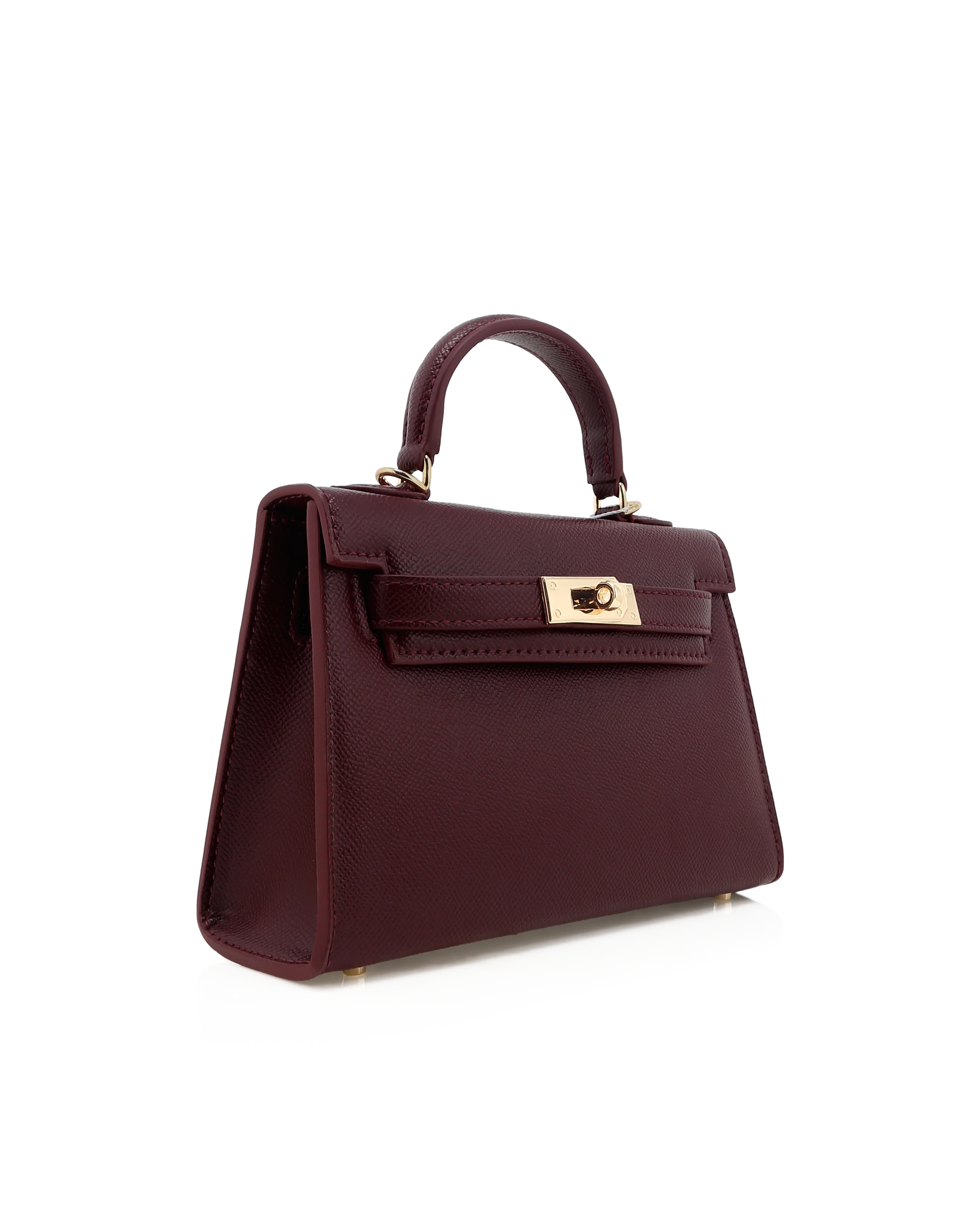 HARIETTE HANDLE BAG - BORDEAUX SAFFIANO - Image 6