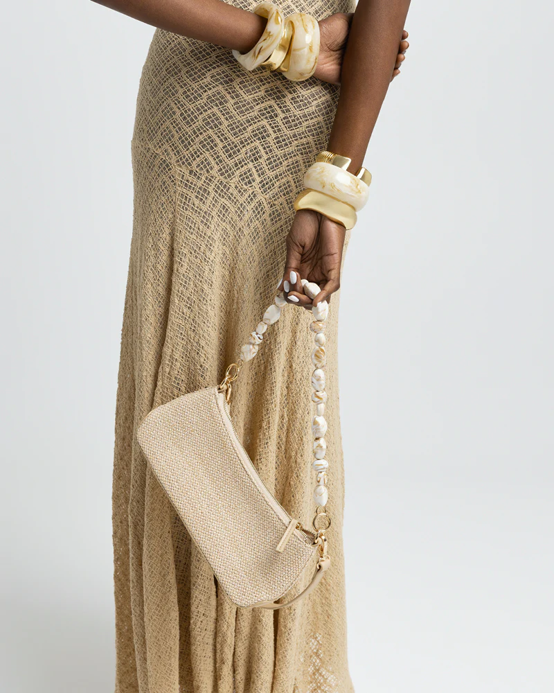 JAMIE SHOULDER BAG - NATURAL RAFFIA-BONE - Image 2