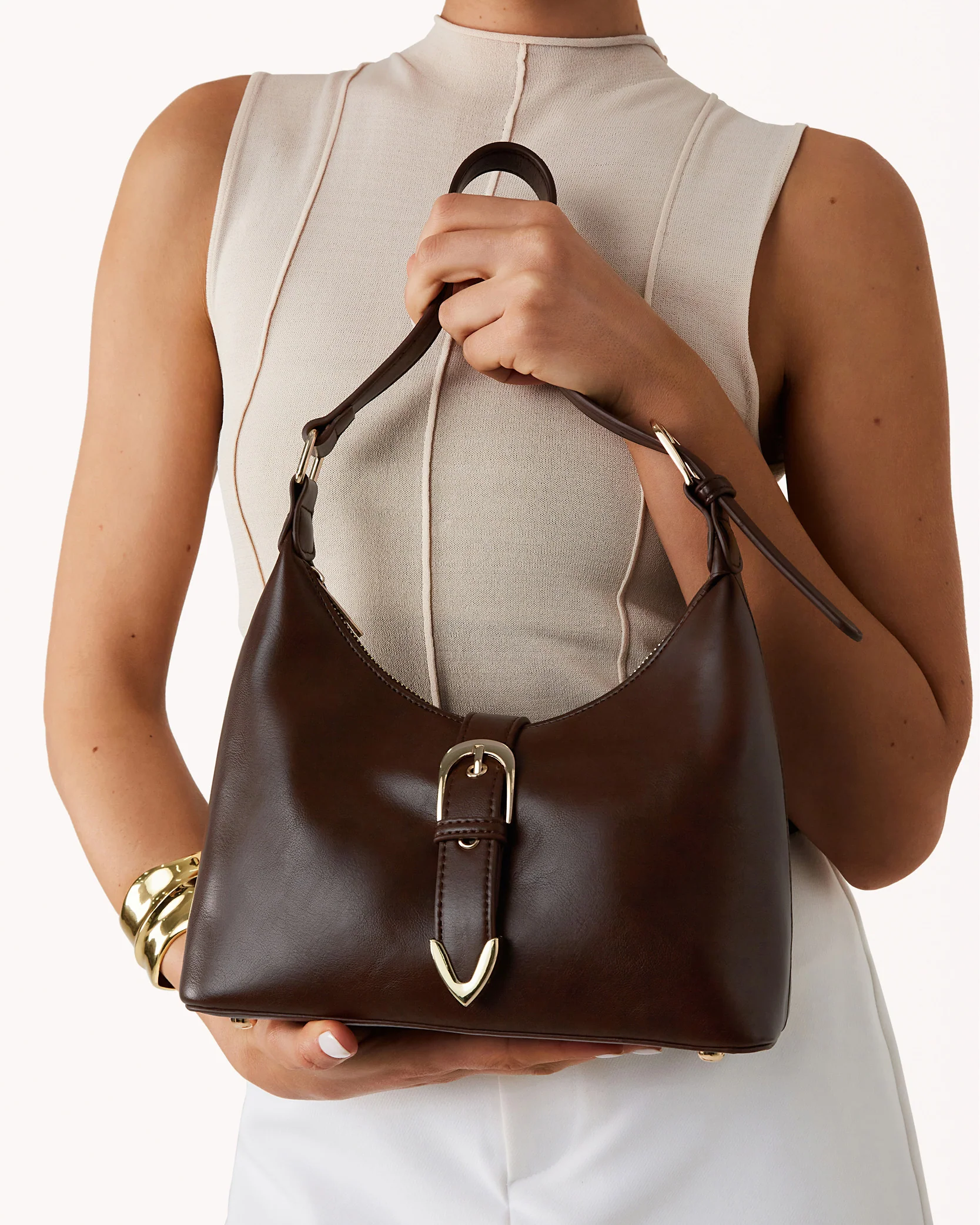 LYRA SHOULDER BAG - FUDGE-GOLD - Image 2