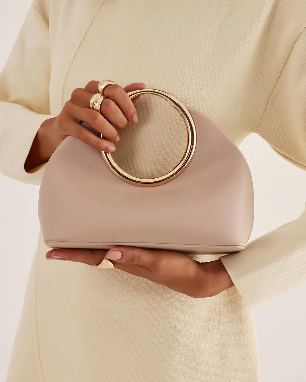 MONROE HANDLE BAG - NUDE - Image 2