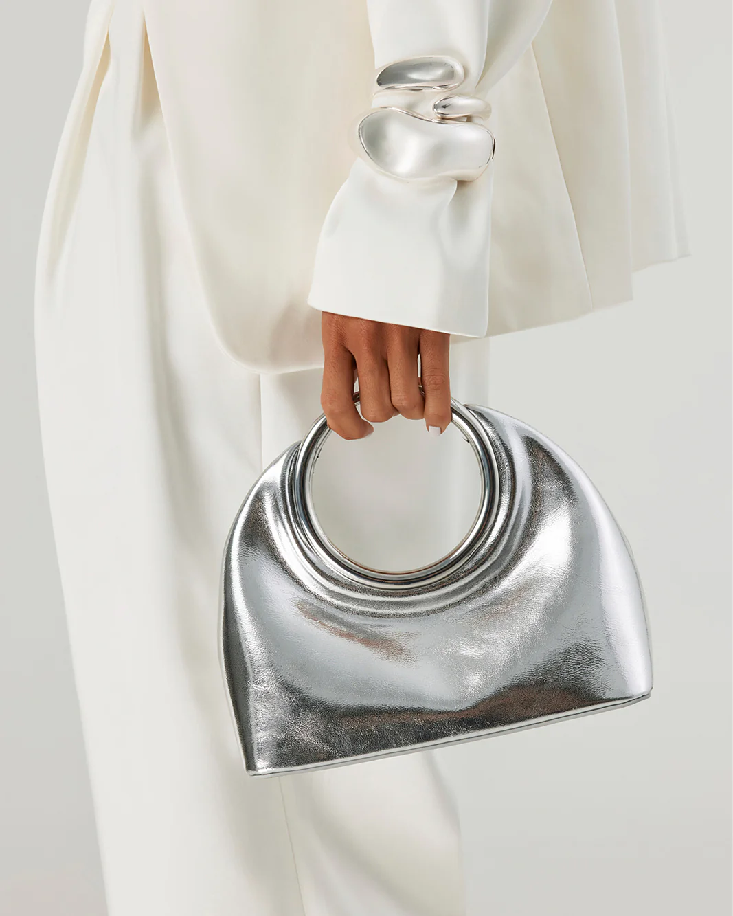 MONROE HANDLE BAG - SILVER METALLIC - Image 2
