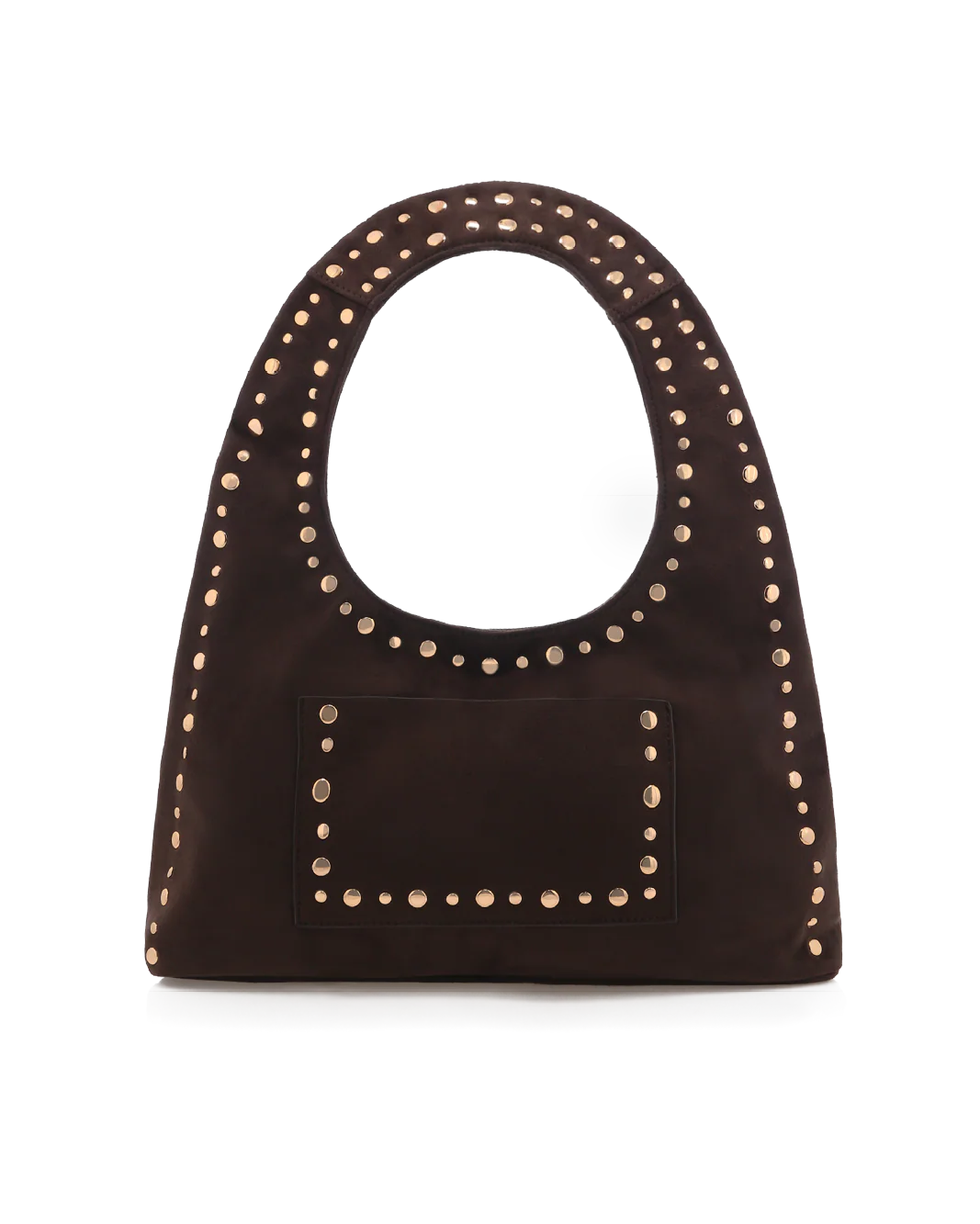 NOAH SHOULDER BAG - DARK CACAO SUEDE-GOLD