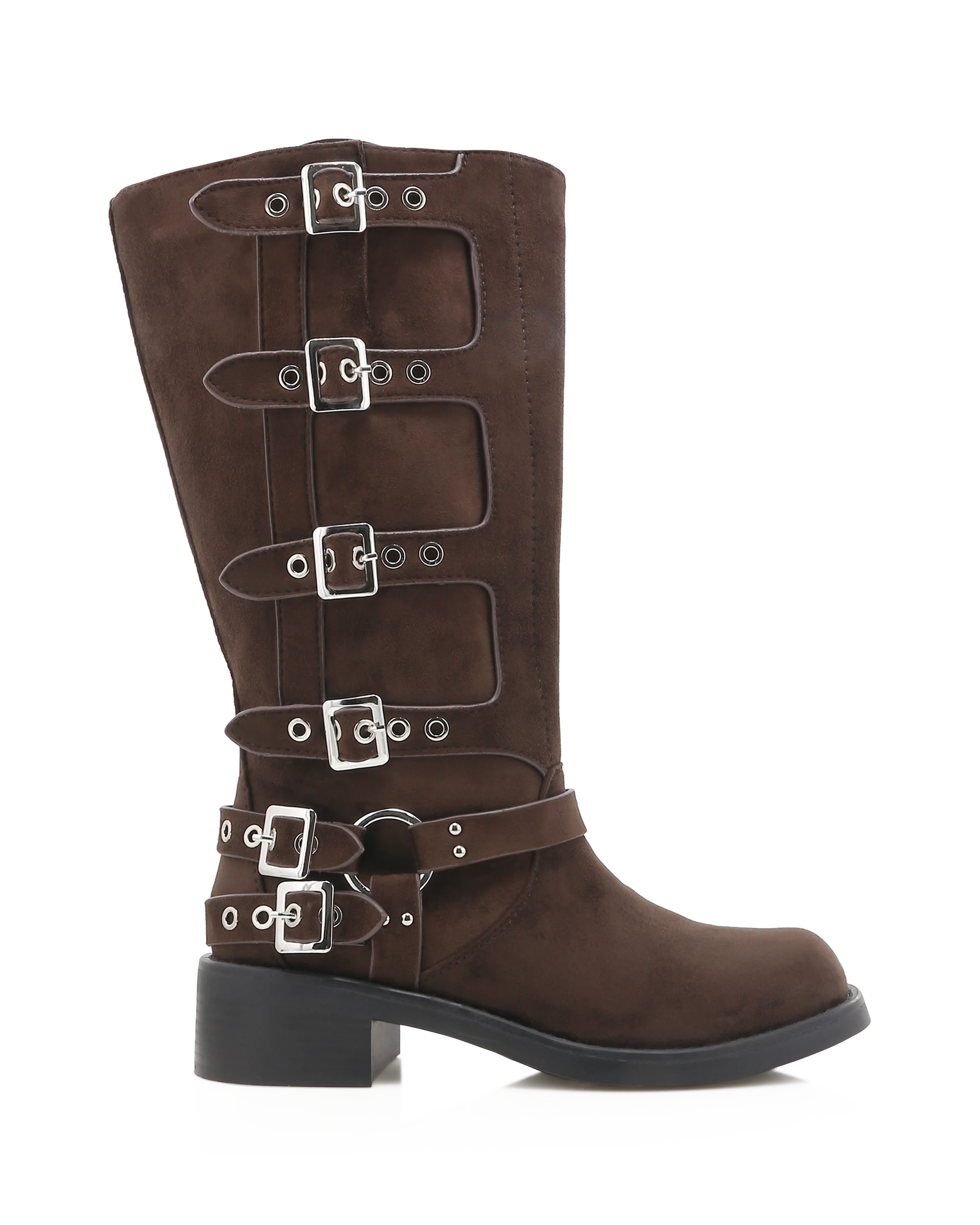 OSHEA CURVE - DARK CACAO SUEDE-SILVER