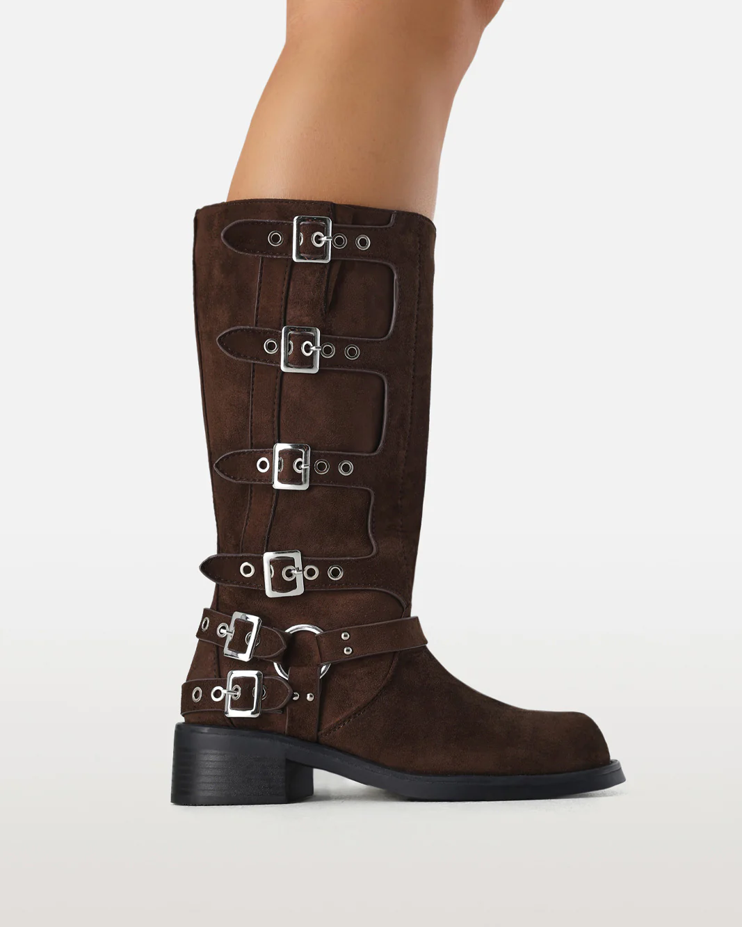 OSHEA CURVE - DARK CACAO SUEDE-SILVER - Image 5